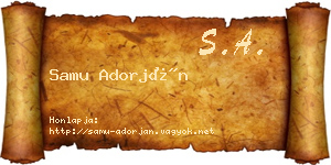 Samu Adorján névjegykártya